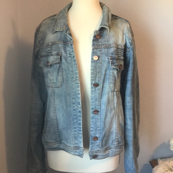 Dear John Jackets & Blazers - Dear John XL light wash distressed denim jacket